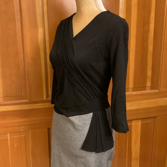 Two Tone Ruffle Trim Bodycon Dress. - Picture 8 of 15